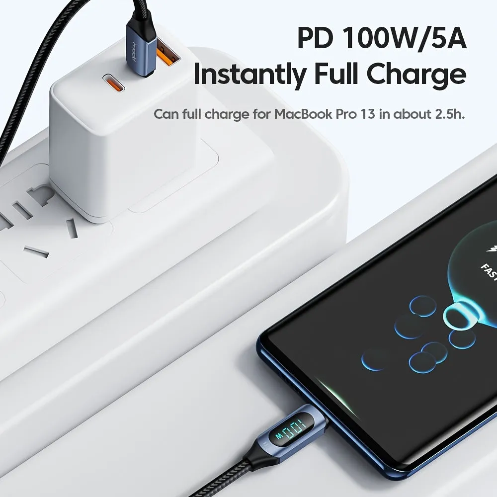 100W PD Fast Charging USB C to C Cable Compatible with Xiaomi Realme MacBook iPad