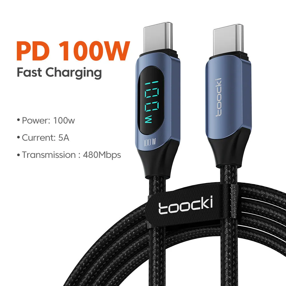 100W PD Fast Charging USB C to C Cable Compatible with Xiaomi Realme MacBook iPad