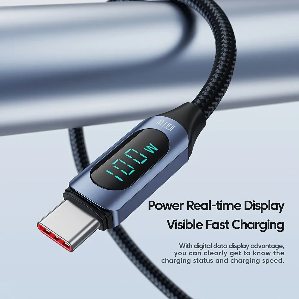 100W PD Fast Charging USB C to C Cable Compatible with Xiaomi Realme MacBook iPad