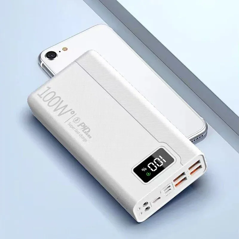 100W Super Fast Charging 50000mAh Power Bank with 4 USB & Wireless Charging