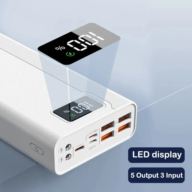 100W Super Fast Charging 50000mAh Power Bank with 4 USB & Wireless Charging