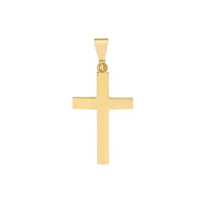 10K Yellow Gold Straight Edge Cross Pendant