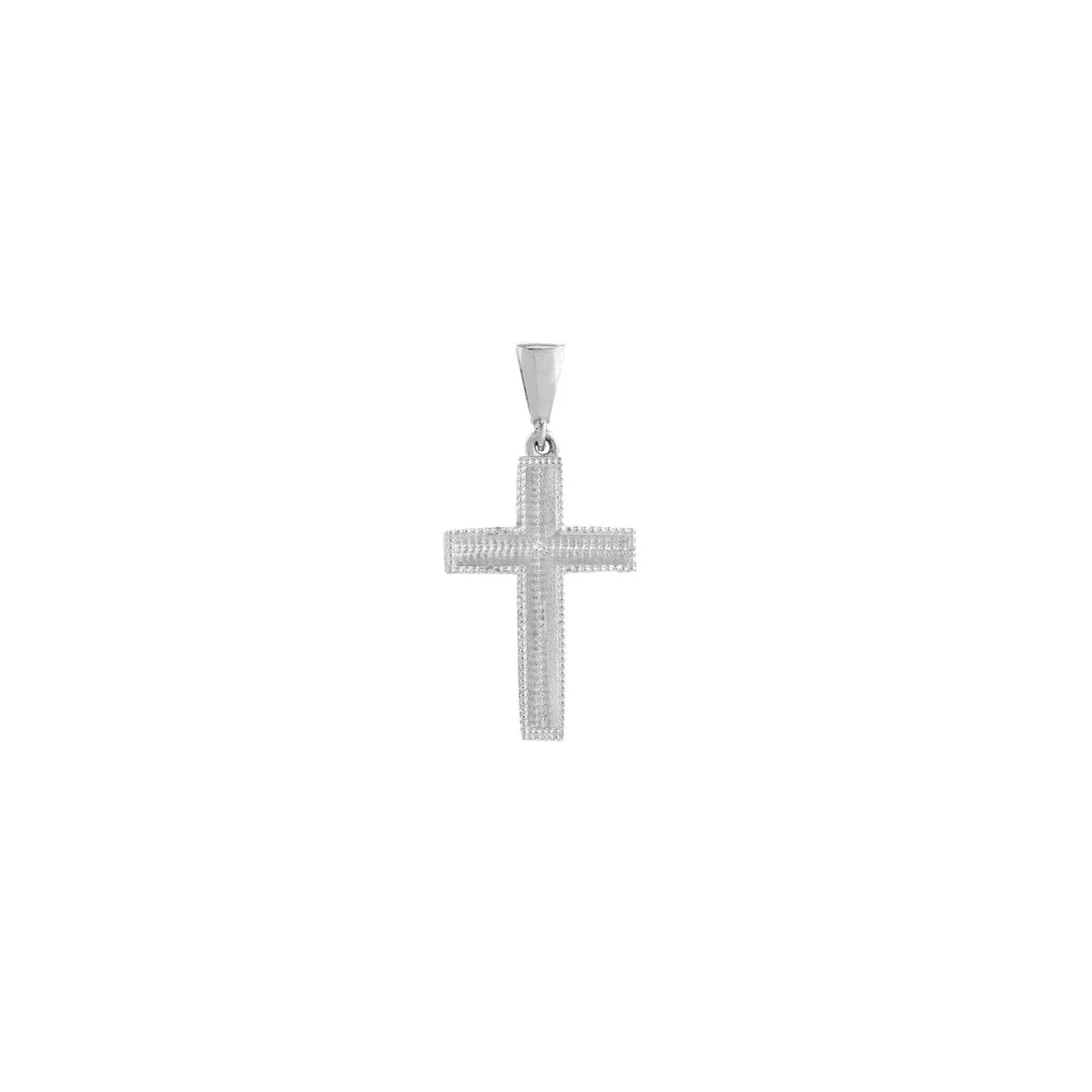 14K Gold 3D Diamond Cut Top Cross Pendant