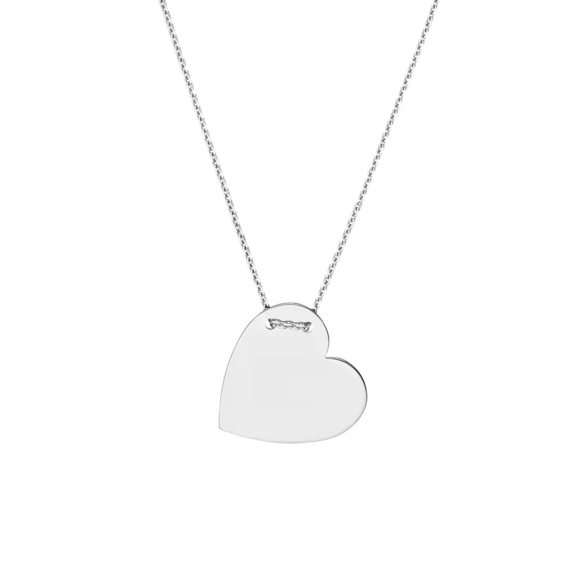 14K Gold Engravable Heart Plate Adj. Necklace