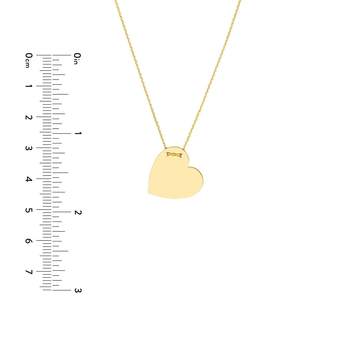 14K Gold Engravable Heart Plate Adj. Necklace