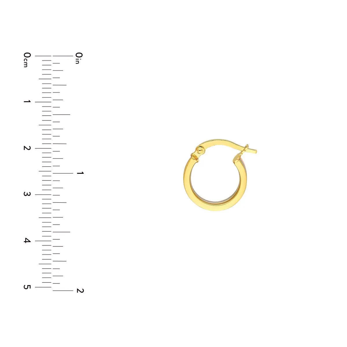 14K Tri Color Gold 10.00mm Round Hoop Earring