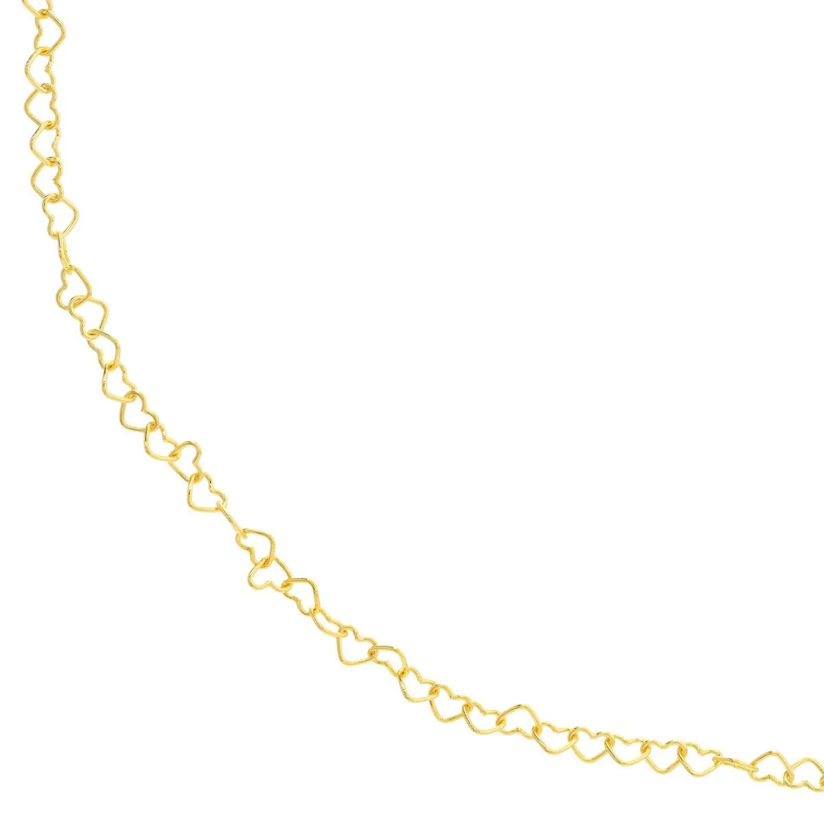 14K Yellow Gold 3.50mm Twist Heart Chain