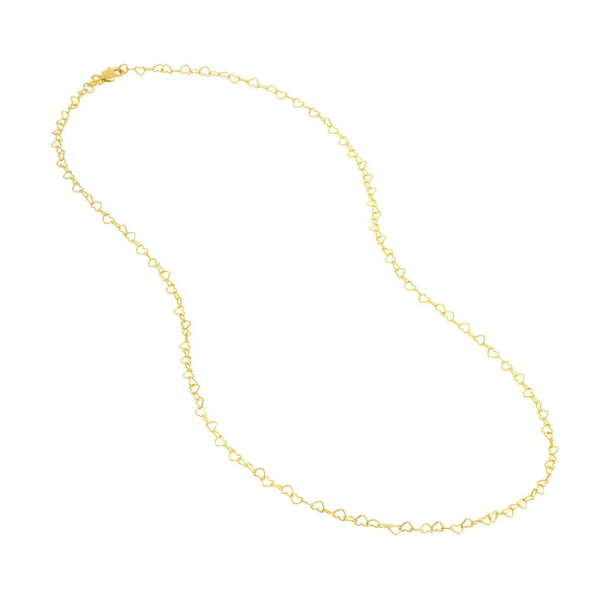 14K Yellow Gold 3.50mm Twist Heart Chain