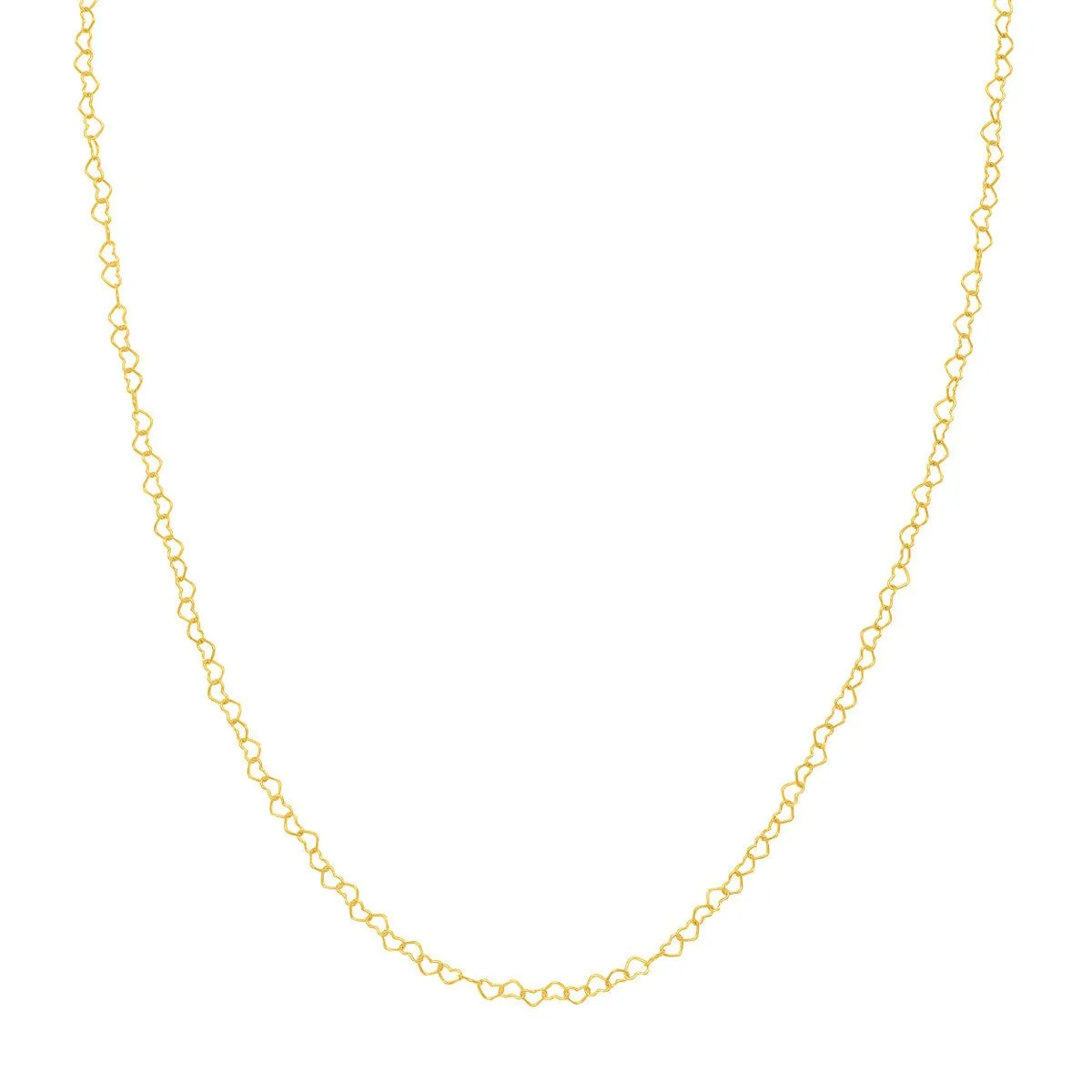 14K Yellow Gold 3.50mm Twist Heart Chain