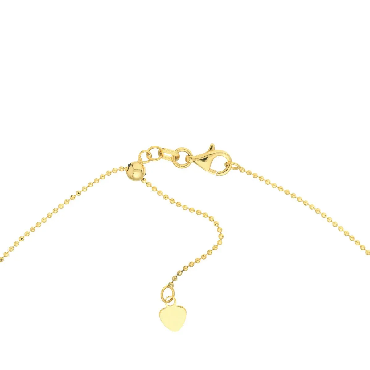 14K Yellow Gold Alternating Hearts Bead Chain Choker