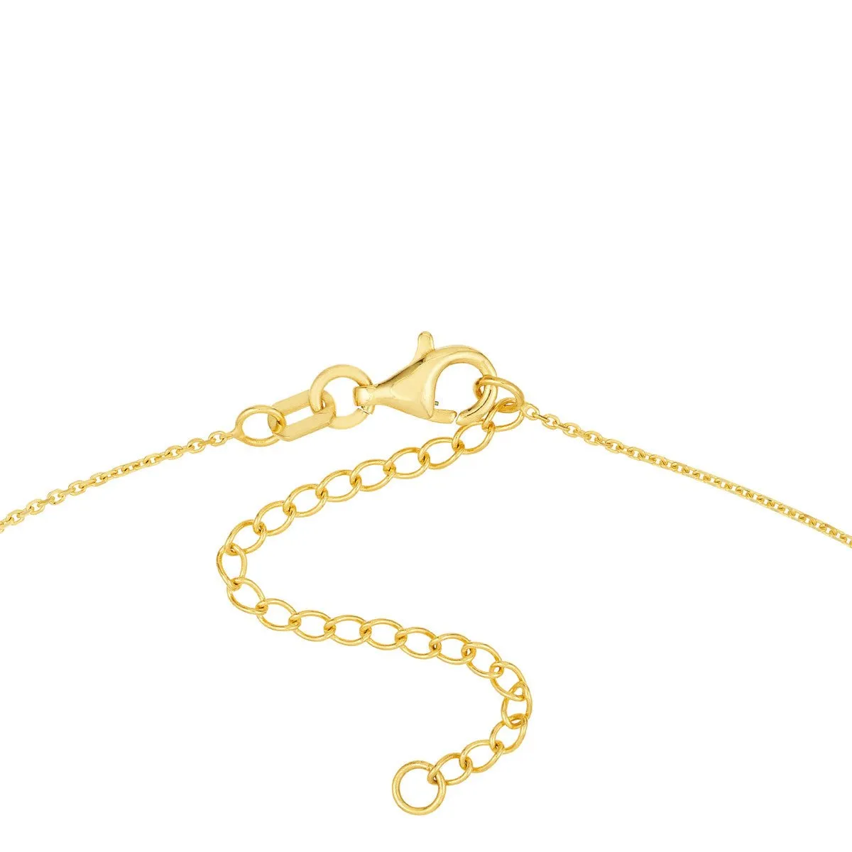 14K Yellow Gold Diamond Scattered Cross Necklace