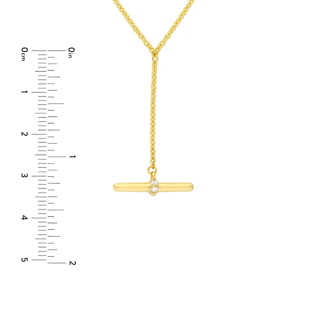 14K Yellow Gold Diamond Toggle Lariat Necklace