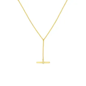 14K Yellow Gold Diamond Toggle Lariat Necklace