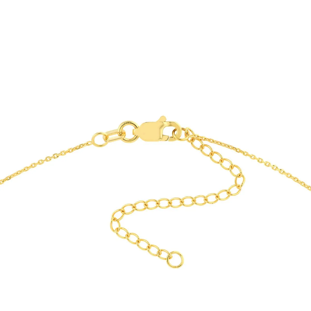 14K Yellow Gold Disc Necklace with Cutout Cross Disc Dangle