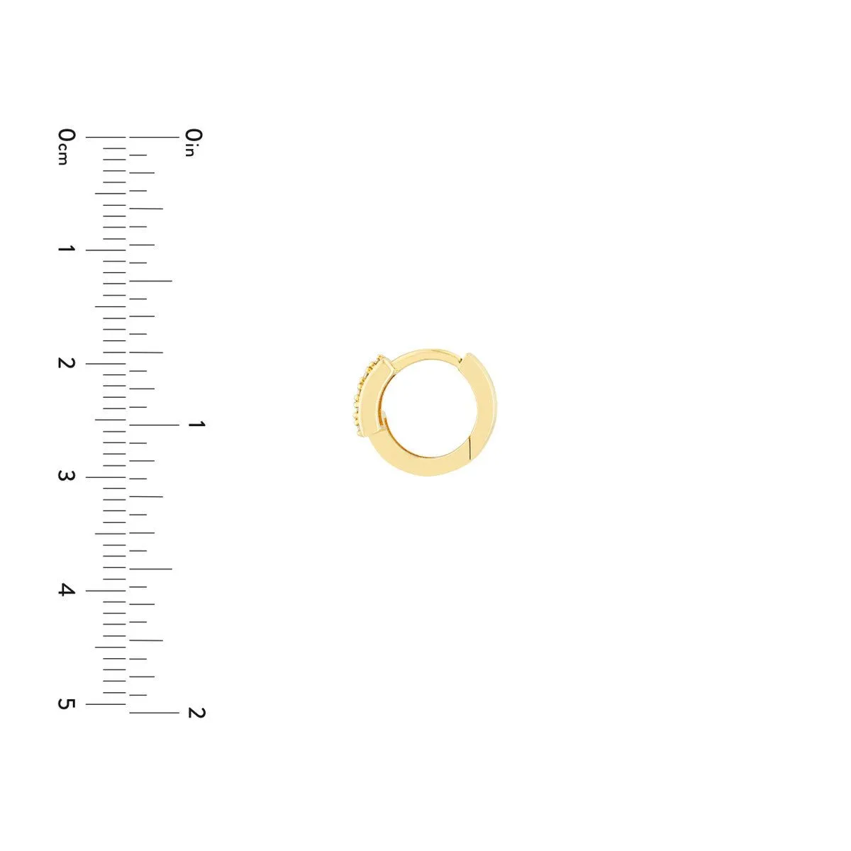 14K Yellow Gold Double Bar Ascending Diamond Hoop Earrings