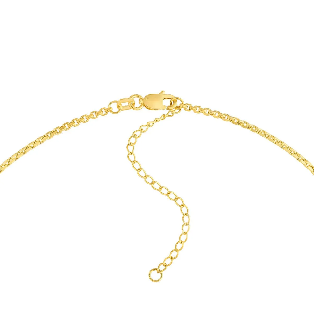 14K Yellow Gold Engravable Square Necklace