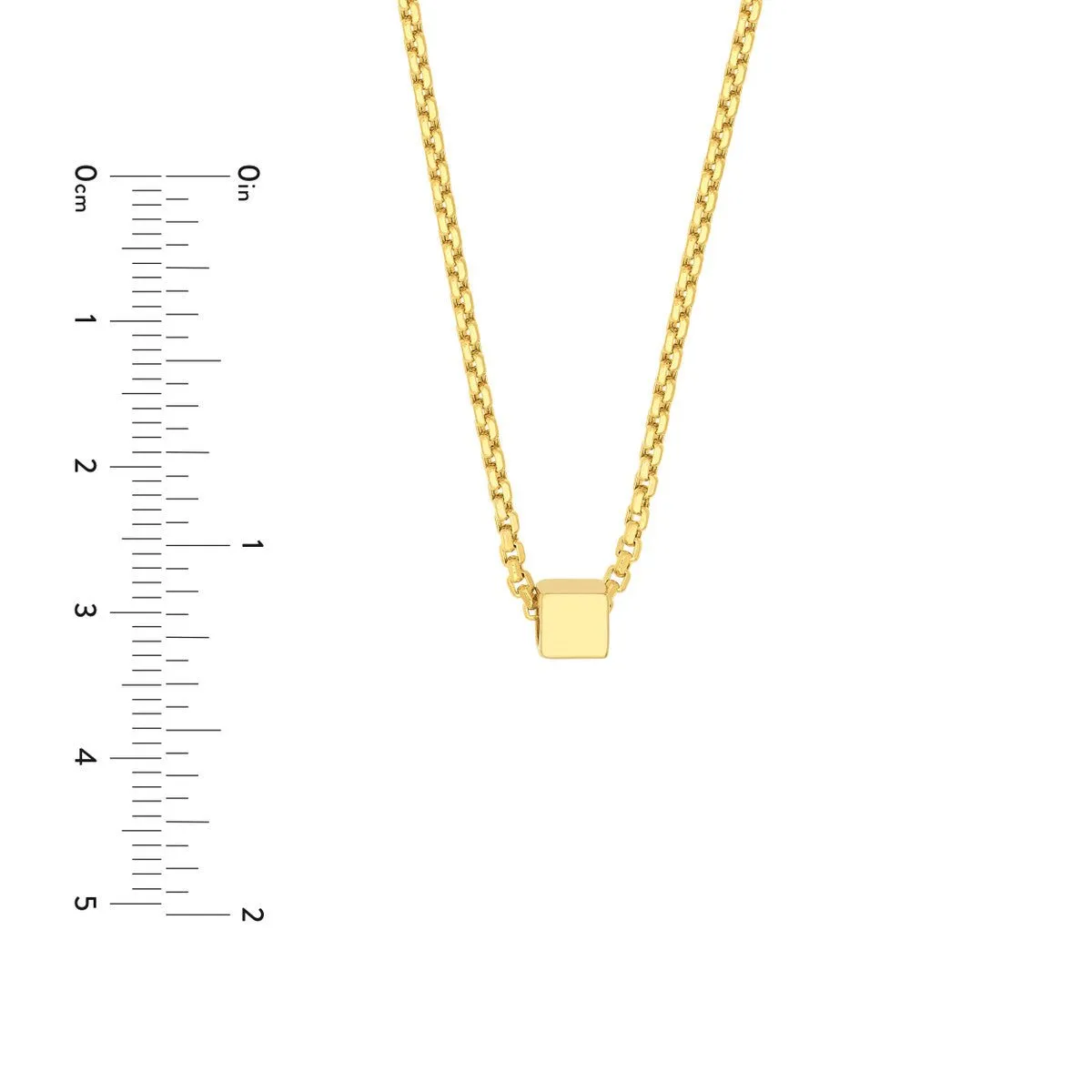 14K Yellow Gold Engravable Square Necklace