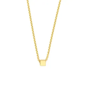 14K Yellow Gold Engravable Square Necklace