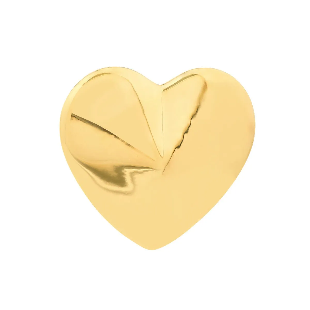 14K Yellow Gold Extra Large Puffy Heart Earrings