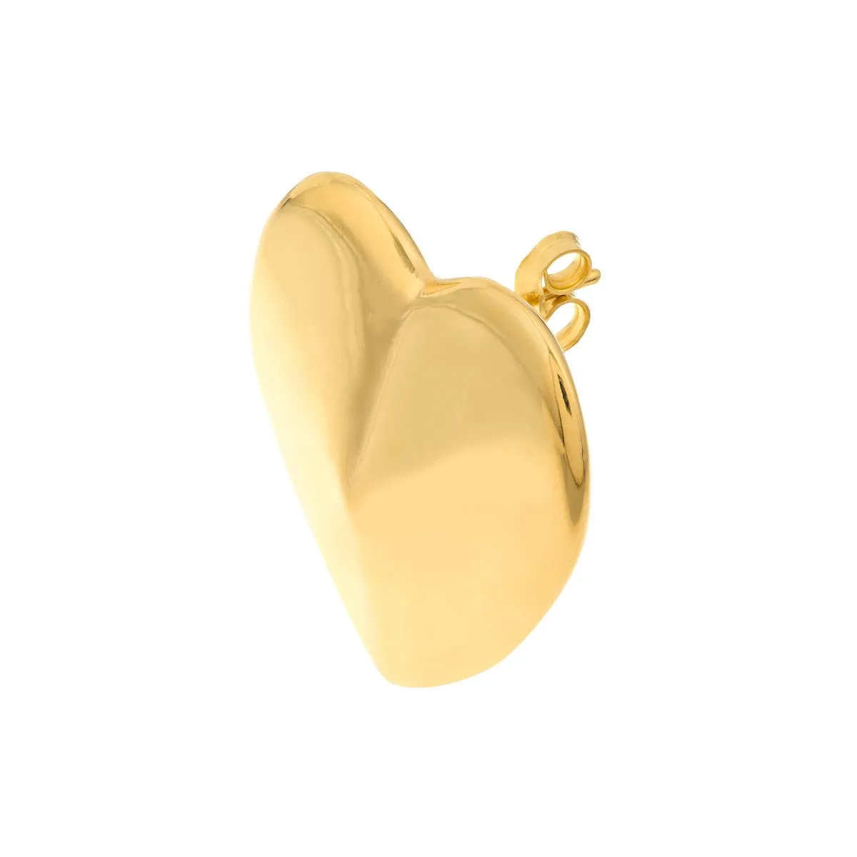 14K Yellow Gold Extra Large Puffy Heart Earrings