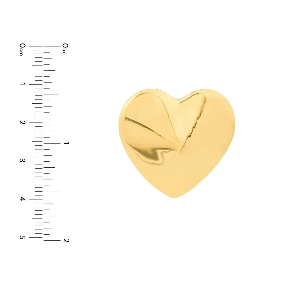 14K Yellow Gold Extra Large Puffy Heart Earrings