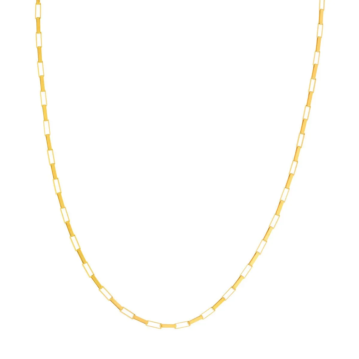 14K Yellow Gold Fancy Long Link Box Chain