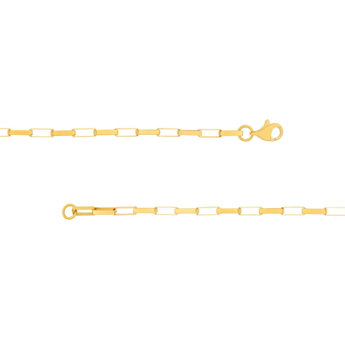 14K Yellow Gold Fancy Long Link Box Chain