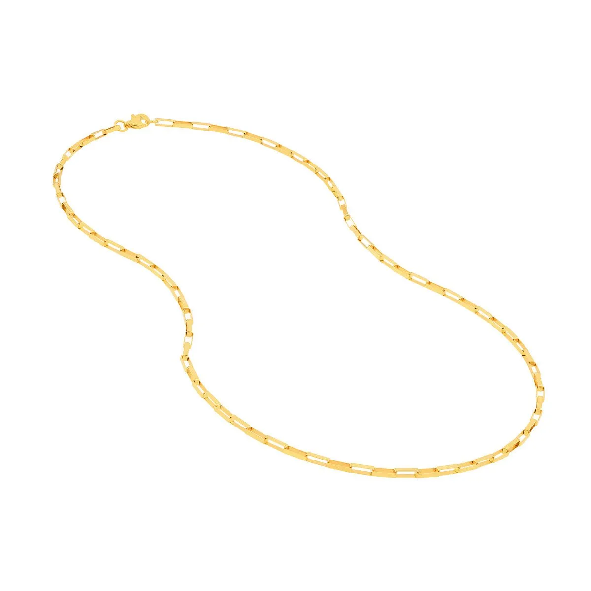 14K Yellow Gold Fancy Long Link Box Chain