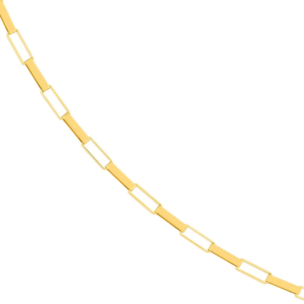 14K Yellow Gold Fancy Long Link Box Chain