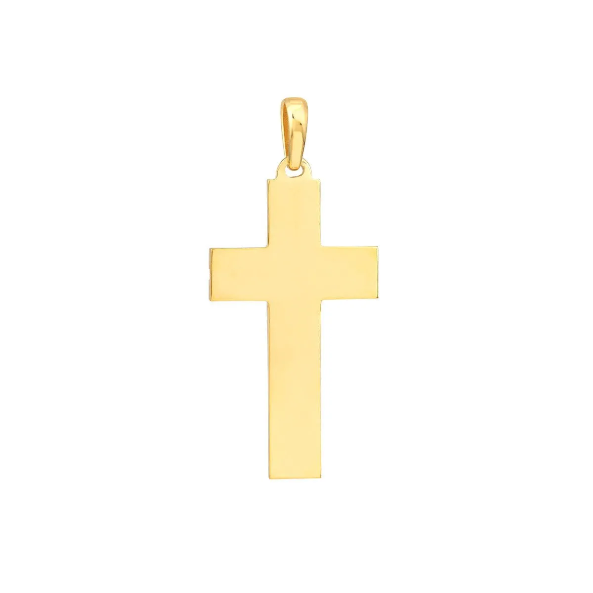 14K Yellow Gold Fancy Polished Grooved Cross