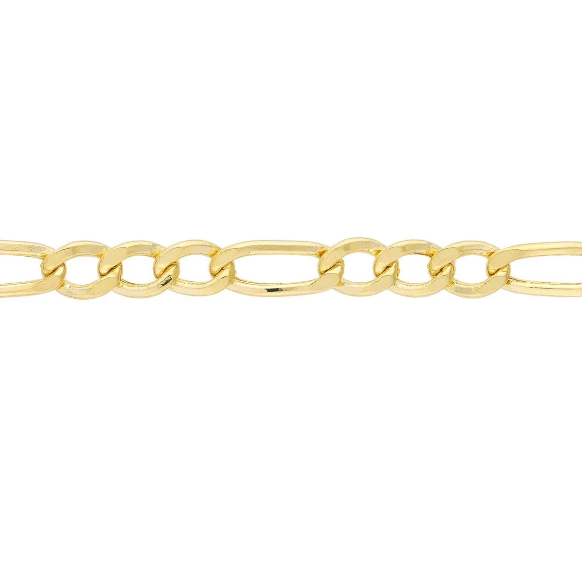 14K Yellow Gold Hollow Figaro Chain Adjustable Choker