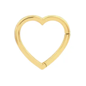 14K Yellow Gold Large Heart Snap Lock