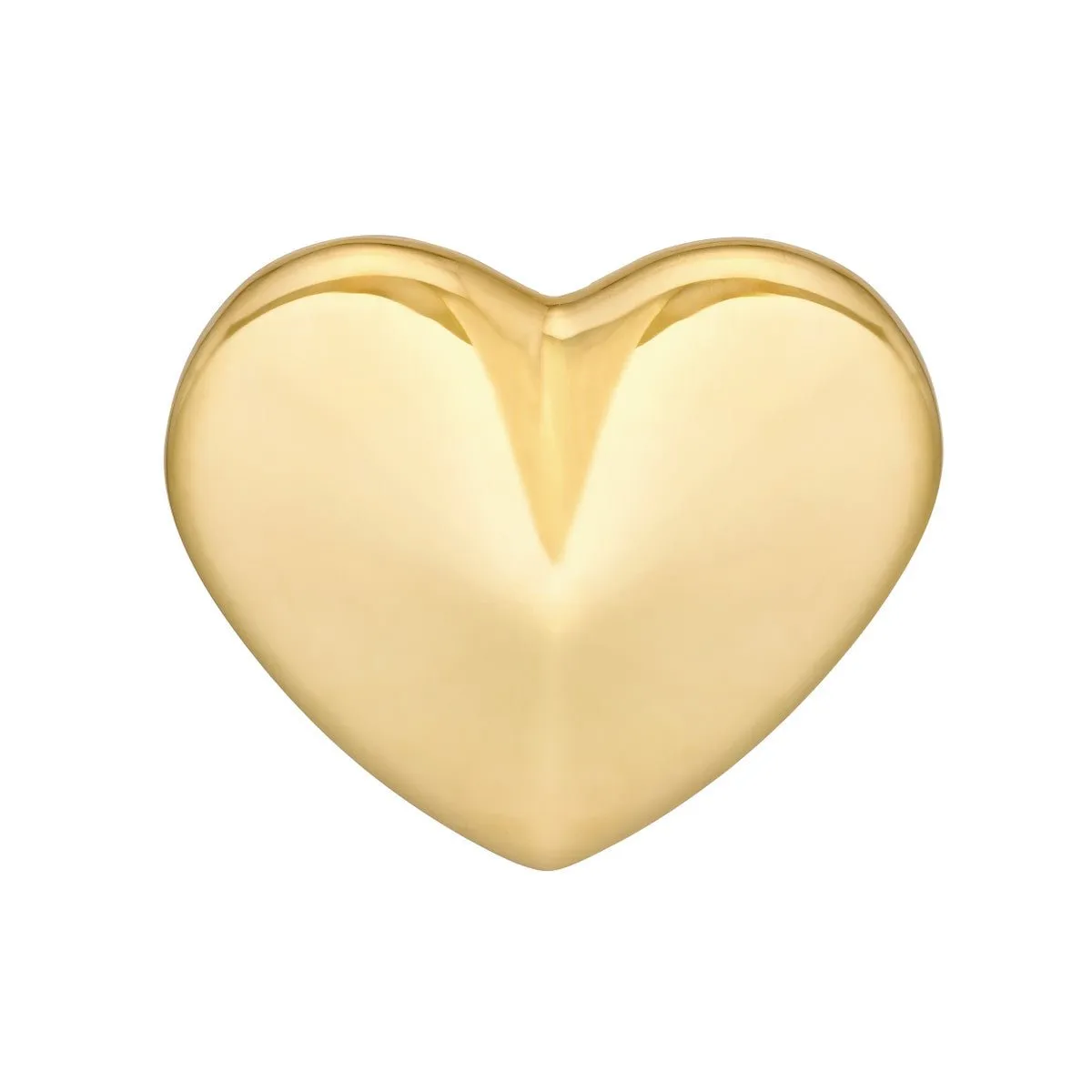 14K Yellow Gold Large Puffy Heart Earrings