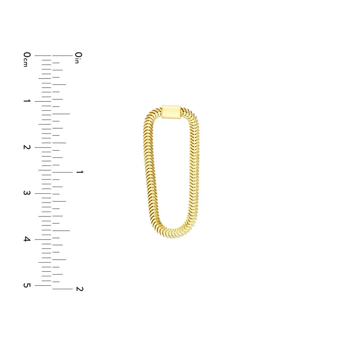 14K Yellow Gold Loop Snake Chain Earrings