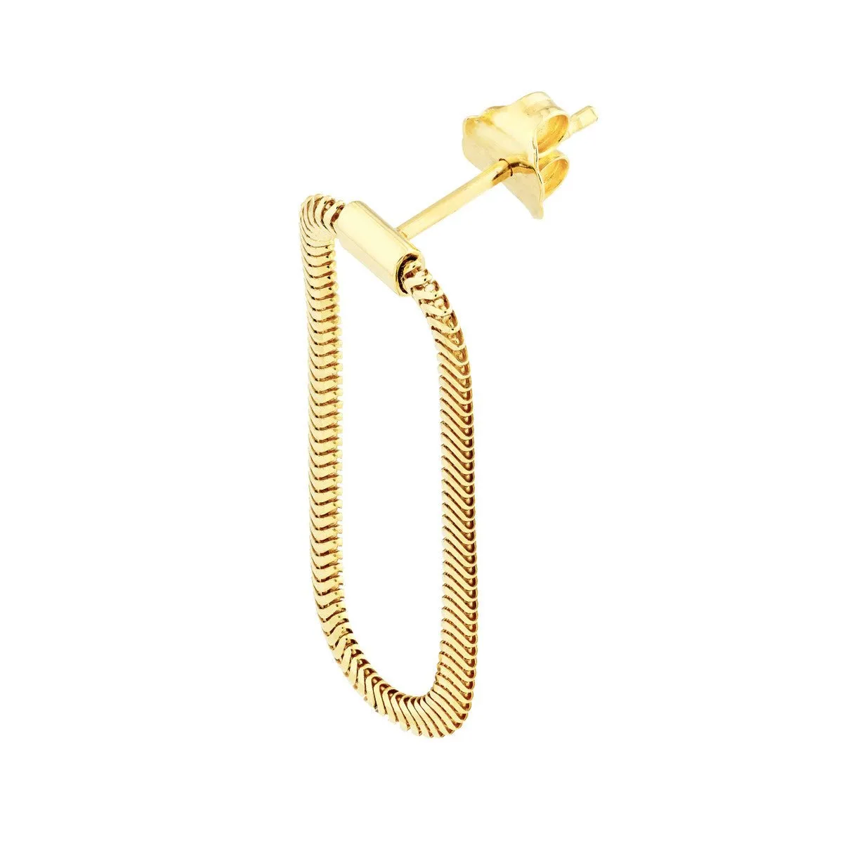 14K Yellow Gold Loop Snake Chain Earrings