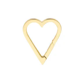 14K Yellow Gold Open Heart Push Lock