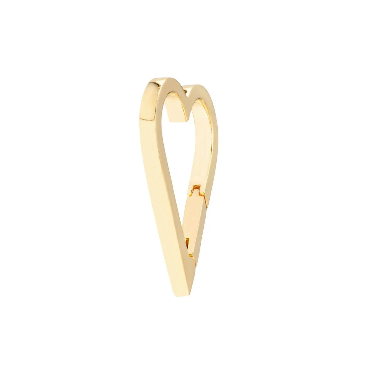 14K Yellow Gold Open Heart Push Lock