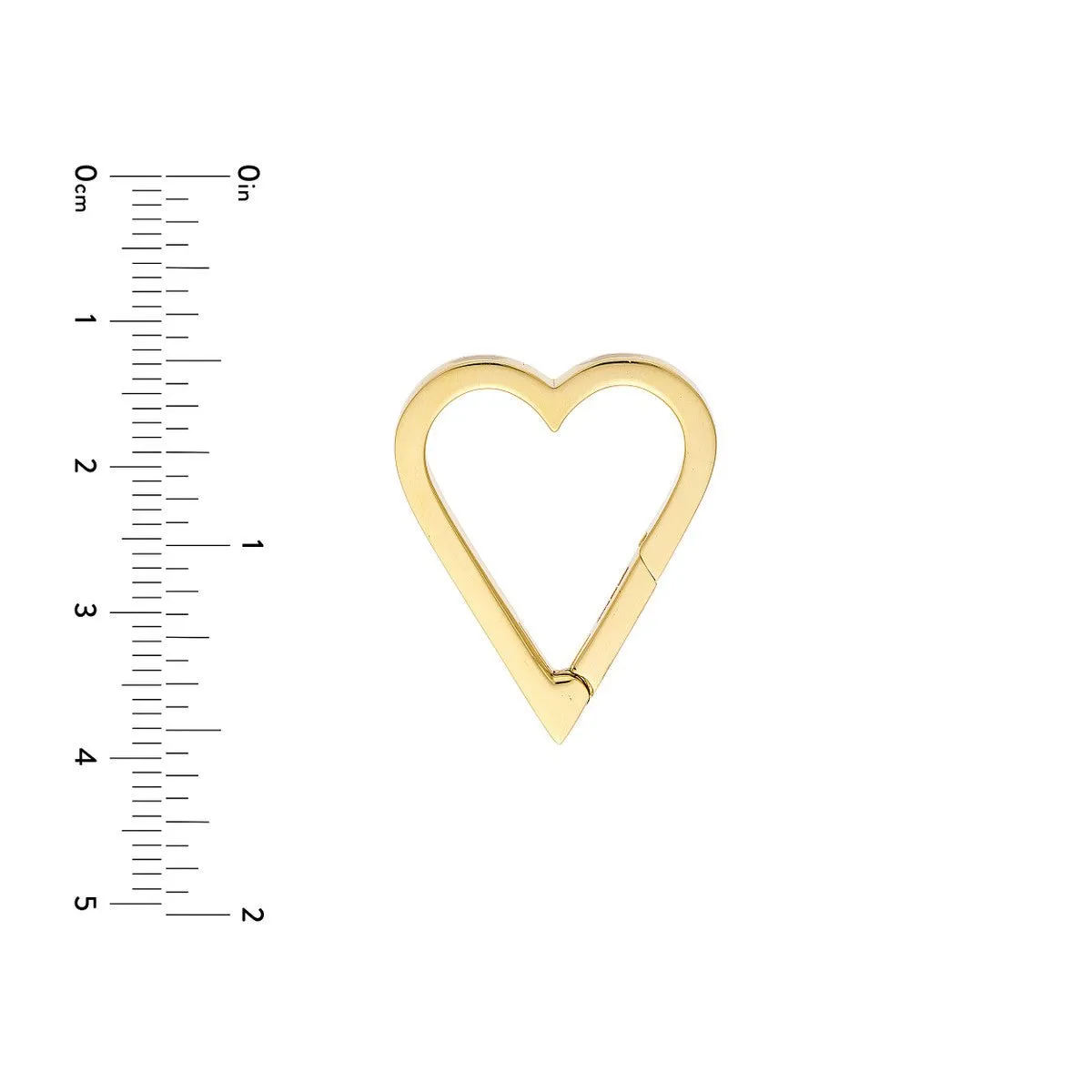 14K Yellow Gold Open Heart Push Lock