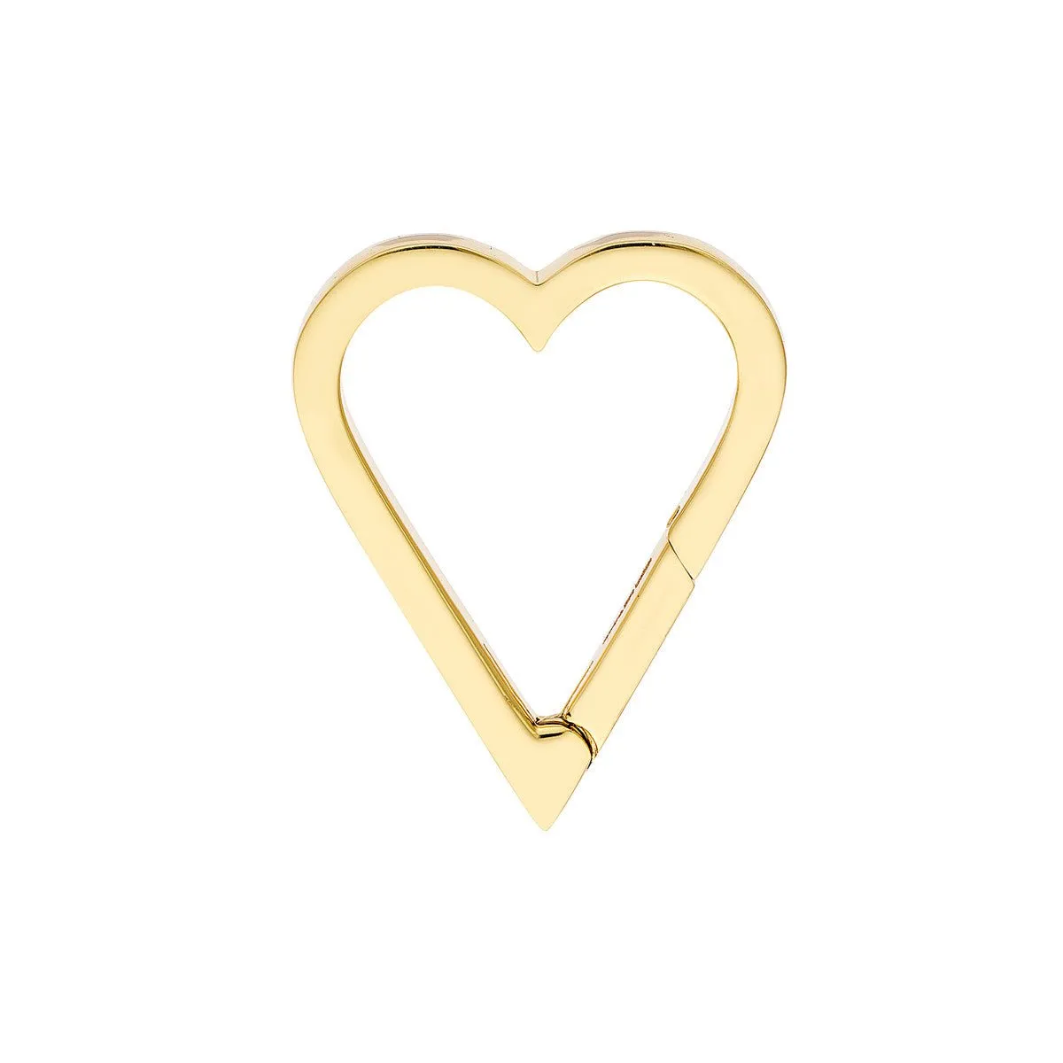 14K Yellow Gold Open Heart Push Lock