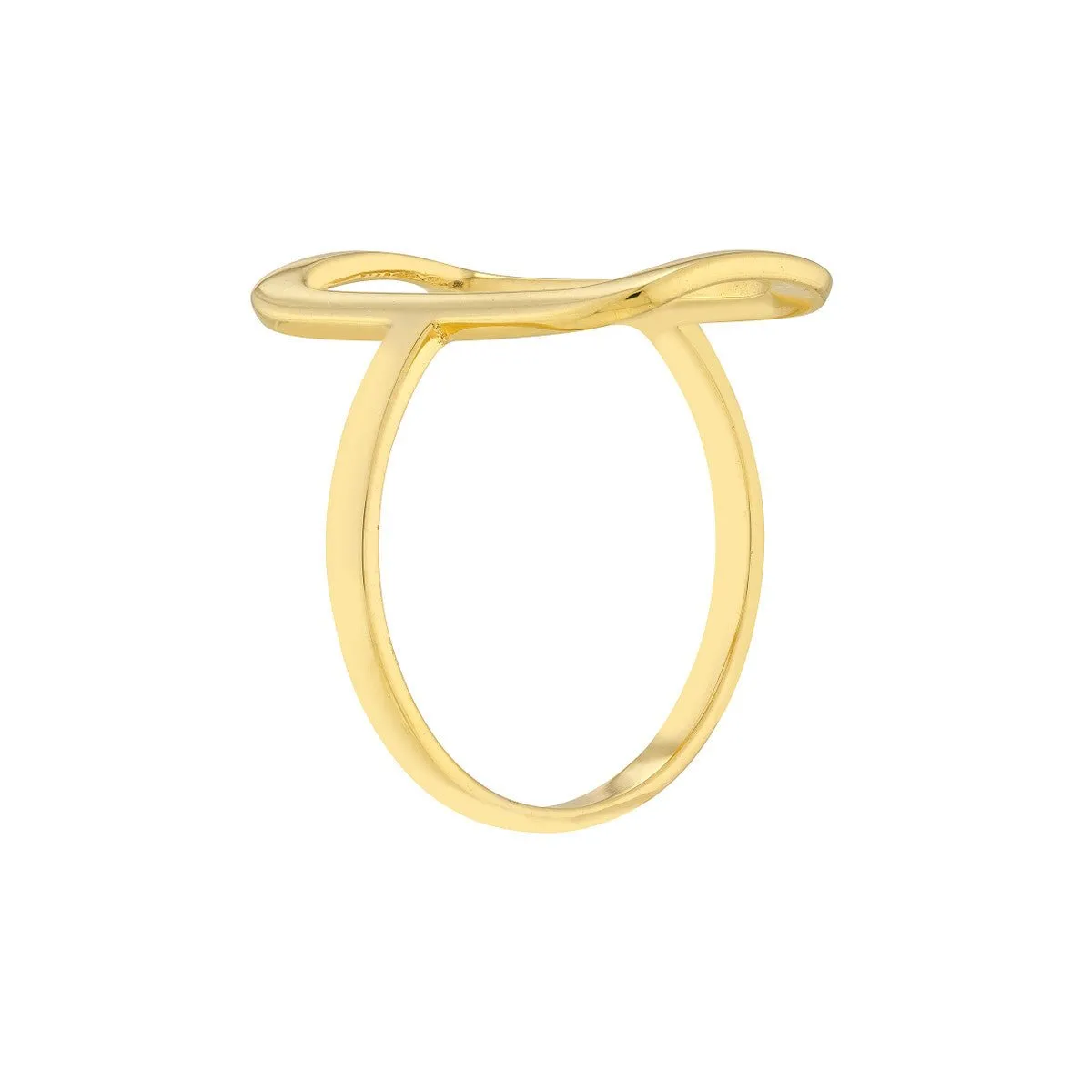 14K Yellow Gold Open Paper Clip Link Ring