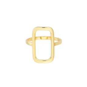 14K Yellow Gold Open Paper Clip Link Ring