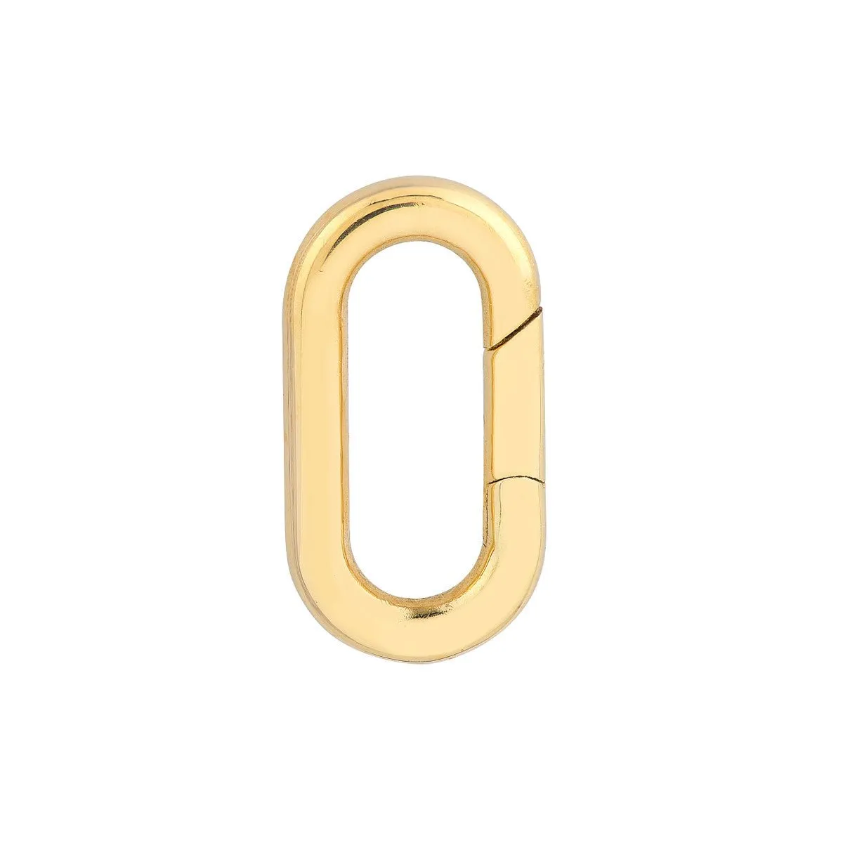 14K Yellow Gold Oval Polished Link Snap Lock