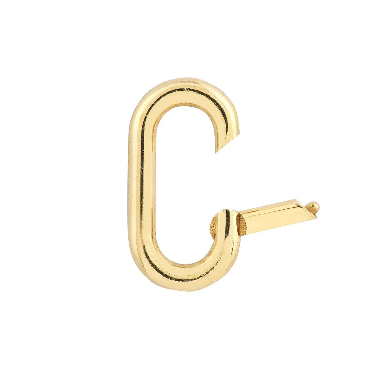 14K Yellow Gold Oval Polished Link Snap Lock