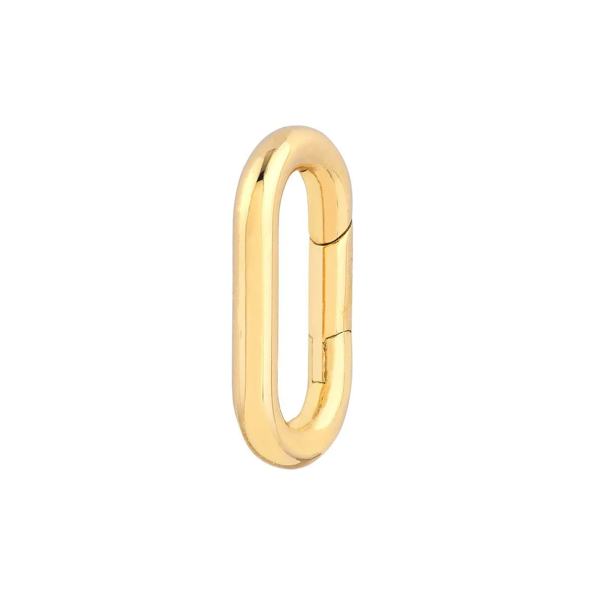 14K Yellow Gold Oval Polished Link Snap Lock