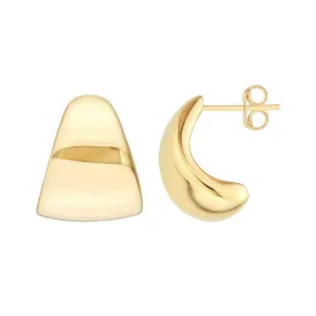 14K Yellow Gold Semi Hoop Earrings