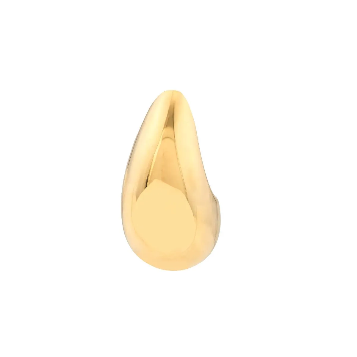 14K Yellow Gold Small Teardrop Dome Earrings