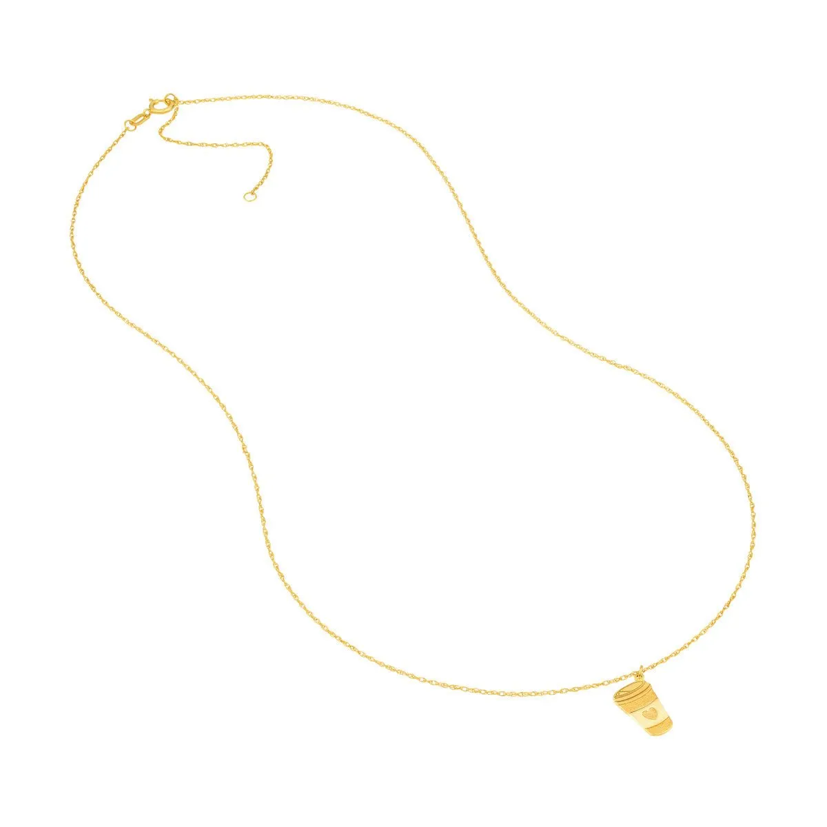 14K Yellow Gold So You Coffee Cup Necklace