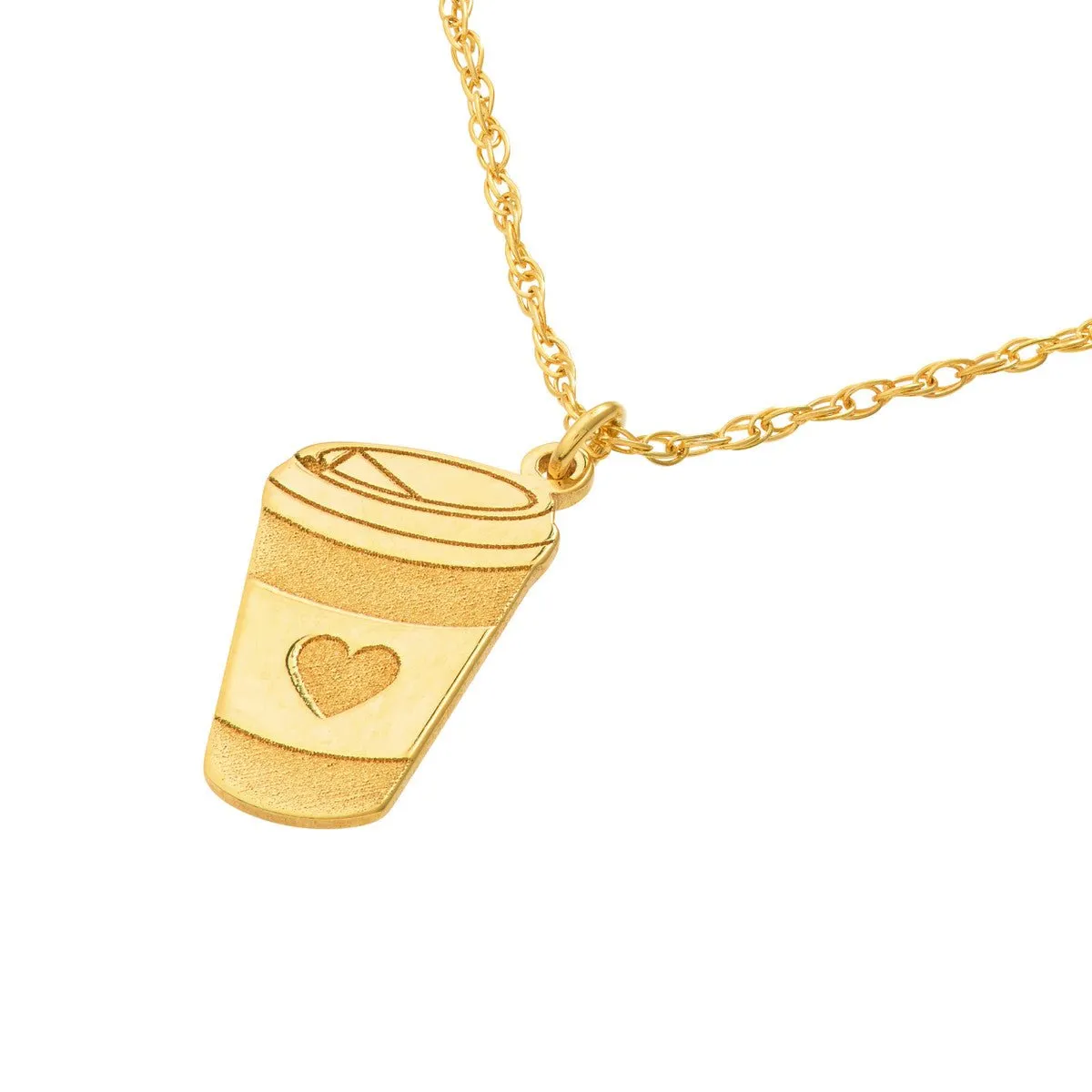 14K Yellow Gold So You Coffee Cup Necklace