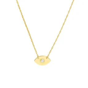 14K Yellow Gold So You Diamond Evil Eye Necklace