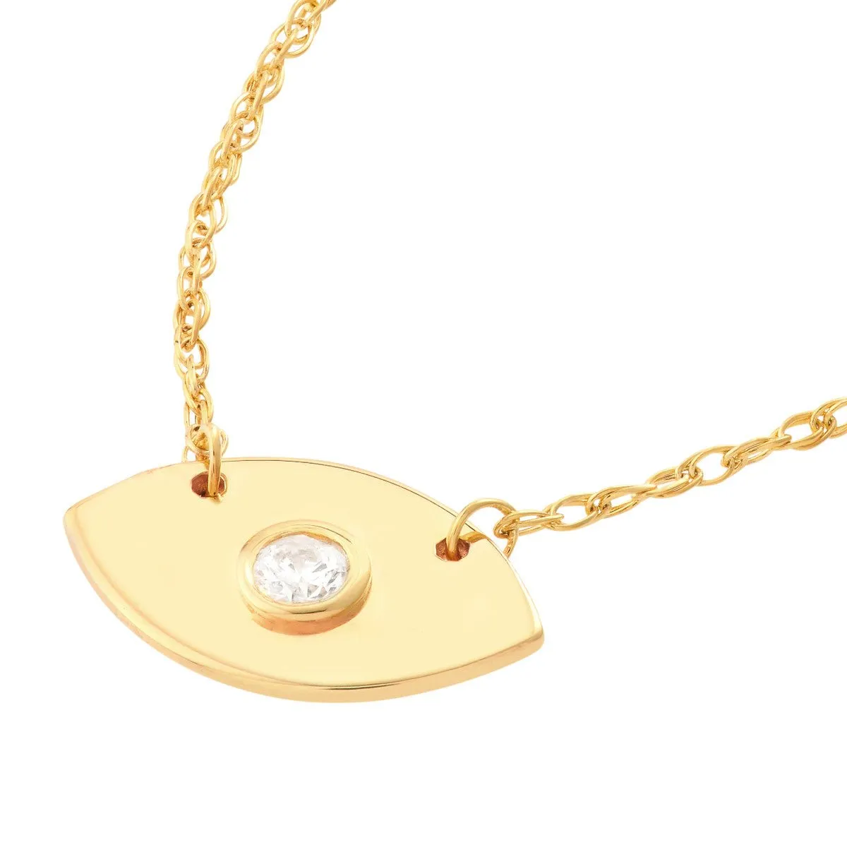 14K Yellow Gold So You Diamond Evil Eye Necklace